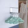 SHDZKJ Clothes Hanger Storage Rack Wall Mounted with Self Adhesive, Stainless Steel Clothes Hanger Stacker with Clips Organize