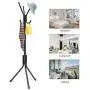 Vaorwne Standing Entryway Coat Rack Coat Tree Hat Hanger Holder Jacket Umbrella Tree Stand Base Metal Children Coat Rack Clothes Tree Hat Hanger Hat Rack Coat Racks Stand for Coats (Black)