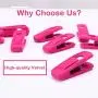 Trgowaul Hot Pink Velvet Hangers Clips, 60 pc Pants Hangers Velvet Clips, Strong Finger Clips Perfect for Thin Velvet Hangers