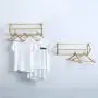MBQQ Industrial Clothing Rack Wall Mounted,Garment Rack Display Rack Cloths Rack,Metal Clothes Racks for Hanging Clothes,Laundry Room Decor，Golden