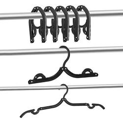 KINJOEK 20 Packs Black Travel Hangers, Portable Folding Travel Hangers Lightweight Plastic Sturdy Clothes Hangers Drying Rack for Travel, Baby