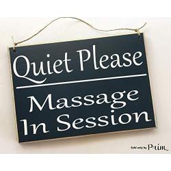 Quiet Please Massage In Session 8x6 (Choose Color) Custom Rustic Shabby Chic Wood Sign Welcome Business Spa Office Wall Door Hanger Custom