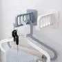 Jeffergarden Clothes Hanger Wall Mounted 4Hole Clothes Dryer Punch-Free Adhesive Laundry Rack for Jacket Coat Scarf Hat Leash Keys(Grey)