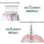 Meetu Space Saving Hangers Multifunctional Clothes Hangers Stainless Steel 6X2 Slots Magic Hanger Cascading Hanger Updated Hook Design Closet Organizer Hanger (Pack of 12)