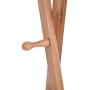 Double Pole Bamboo Rod Wood Coat Racks, 2 Side Hooks X-frame Heavy Duty Garment Rack Simple Elegant Free Standing Hanging with Bottom Shelves Clothes Scarf Hat Holder Hanger Organizer Storage