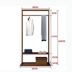 HFREOI Wooden Coat Rack Multi-Purpose Coat Rack Stand Hallway/Entryway Coat Hanger Stand for Clothes, Suits, Accessories Easy Assembly (Walnut/Rubber Wood)