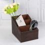 Retro PU Leather Storage Boxes Container Case Flower Pattern Remote Controls Holder Home Decoration Office Supplies
