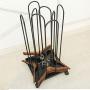YGLight Hanger Clothes Hangers Cart Hold Hanger Storage Stand Smooth Anti-Rust Stacker Swivel Casters Easy Movement Iron, Wood (Color : Black)