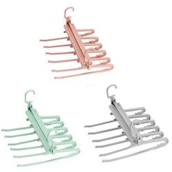 2pcs Random Color Pants Hangers Holders Multifunction Trousers Hanger Tie Scarfs Belt Towel Non-Slip Magic Hanger Storage Rack Clothes Hanger