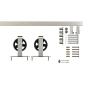 6.6ft 1 Rail Satin Nickel Sliding Barn Door Hardware Track Kit,Spoke Wheel Hanger Roller 6.6ft 1 Rail Satin Nickel Sliding Barn Door Hardware Track Kit,Spoke Wheel Hanger Roller