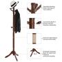 VASAGLE Coat Rack Free Standing, Wooden Hall Tree Coat Hat Tree Coat Hanger Holder Enterway with 10 Hooks for Coat, Hat, Clothes, Scarves, Handbags, Umbrella, Dark Walnut URCR03WN