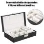 Cimenn Jewelry Box, Elegant PU Leather Solid Color Case Storage Organizer for Women Girls(Black) Cimenn Jewelry Box, Elegant PU Leather Solid Color Case Storage Organizer for Women Girls(Black)