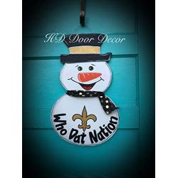 New Orleans Saints Snowman door hanger who dat nation wreath