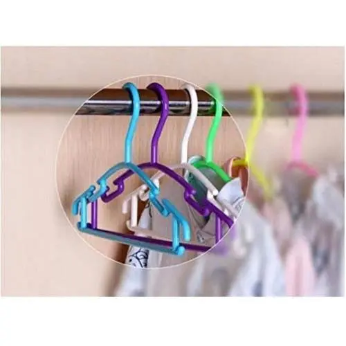10pcs Random Color Baby Clothes Hangers Plastic Outdoor Drying Rack for Kids Children Clothing Coat Closet Organizer