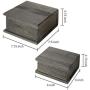 MyGift Vintage Grey Wood Faux Book Storage Boxes, Set of 2