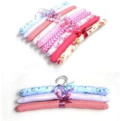 Wed2BB 10PCS of Floral Cotton Padded Hangers Soft Cloth Hanger-Random Delivery