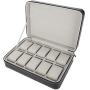 Fdit Watch Display 10 Grids Storage Boxes Zipper Travel Collector Case Organizer