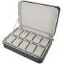 Fdit Watch Display 10 Grids Storage Boxes Zipper Travel Collector Case Organizer Fdit Watch Display 10 Grids Storage Boxes Zipper Travel Collector Case Organizer
