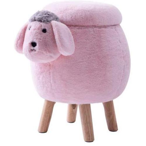 TREXM Have-Fun Series Upholstered Ride-on Storage Ottoman Footrest Stool with Vivid Adorable Animal Shape Storage Box,Pink Sheep, Gray TREXM Have-Fun Series Upholstered Ride-on Storage Ottoman Footrest Stool with Vivid Adorable Animal Shape Storage Box,Pink Sheep, Gray