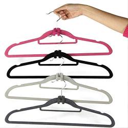 LFSHYP Clothes Hangers 10pcs/Set Clothes Hanger ABS Closet Organizer Pile Coating Mini Flocking Coat Hooks Closet Organizer Clothes Hanger