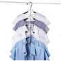 JOANNAS HOME Friction Blouse Tree Hangers Space Saving Hangers Clothes Organizer - 6 Layer Black Chrome Closet Clothes Hanger - 3 Pack