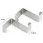 Ouniman 2PCS Stainless Steel Over The Door Hook, Heavy Duty S/Z Hook Kitchen Bathroom Cabinet Closet Storage Hanger for Clothes Towels Hats Bag Soup Ladles Brushes Mug Cups (Silver(2pcs))