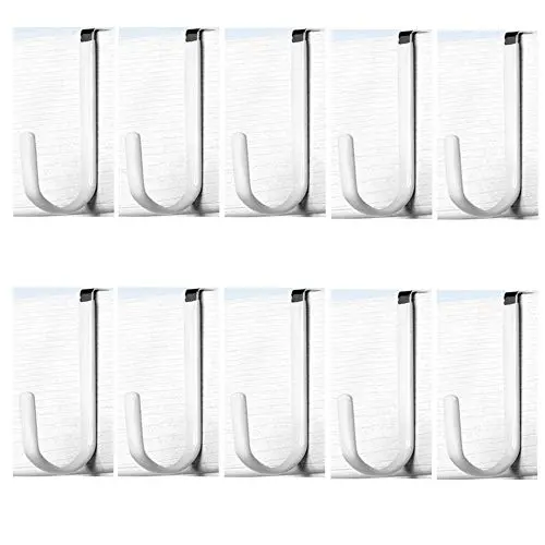 Spectrum Over-The-Door Single Hook Vinyl Coated White 4-3/4" X 7/16" X 4"- Pack of 10