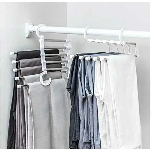 5pcs Random Color 5 Tier Multi-Function Portable Clothes Hanger Pants Racks Trousers Hanger Clothes Storage Drying Hanger Stainless Steel 5pcs Random Color 5 Tier Multi-Function Portable Clothes Hanger Pants Racks Trousers Hanger Clothes Storage Drying Hanger Stainless Steel
