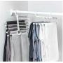 5pcs Random Color 5 Tier Multi-Function Portable Clothes Hanger Pants Racks Trousers Hanger Clothes Storage Drying Hanger Stainless Steel