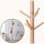TIANTA- Solid Wooden Coat Rack Hanger Clothes Hanger Coat Rack Wall Hanging Fashion Creative Hanging Hanger Wooden Hanger Home Furnishing (Color : Dark Brown)