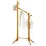 MOJ-YJ Floor Standing Coat Rack Clothes Hat Stand Hanger Hooks Simple Creaive Rod Wood, 60175cm (Color : Log Color)