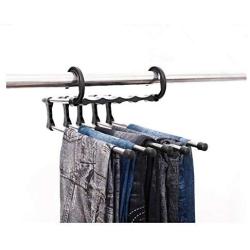 5PC Magic Trousers Hanger/Rack Plastic Hook Multifunction Pants Closet Hanger for Clothes 5 in 1