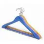Blue/Pink Solid Wood Clothes Hanger for Suits, 10 Pieces Random Color