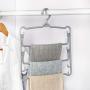 WAXT Hangers Pack of 4 Clothes Pants Hangers 5 Layers PP Pant Slack Hangers Closet Storage Organizer Gray Non-Slip Suit Hangers (Color : Gray, Size : 3335cm)