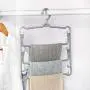 WAXT Hangers Pack of 4 Clothes Pants Hangers 5 Layers PP Pant Slack Hangers Closet Storage Organizer Gray Non-Slip Suit Hangers (Color : Gray, Size : 3335cm)