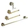 AUSWIND 4-Piece Antique Brass Carved Wall Mounted Bathroom Hardware Set (Toilet Paper holder without cover/Robe Hook/Towel Bar/StraightTowel Rings) AUSWIND 4-Piece Antique Brass Carved Wall Mounted Bathroom Hardware Set (Toilet Paper holder without cover/Robe Hook/Towel Bar/StraightTowel Rings)
