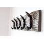 Vintage Rustic Coat Rack ?Authentic Barn Wood Hanger Rack for Towels, Clothes, Hats, Bags?Antique Door & Wall Mounted 5-Hook Rail (Railroad Spike Double Hook- 32&quotx5?&quotx 7/8", Gray)