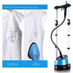 HYD-PARTS Blue Professional Home Garment Steamer,Dual Bar Clothes Steamer with Brush and Garment Hanger