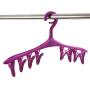 Multifunctional Clothes Hangers Clips, Non Slip Socks Hangers Space Saving for Shirts Camisole Pants Towel-Purple 10-Pack