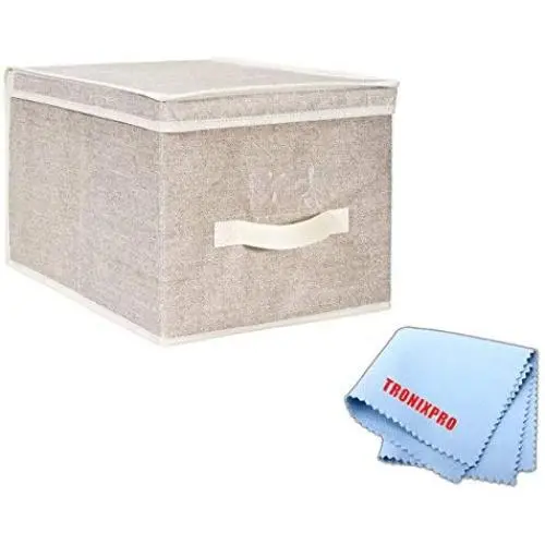Tronix Large Collapsible Storage Boxes ? Faux Jute/Beige Tronix Large Collapsible Storage Boxes ? Faux Jute/Beige