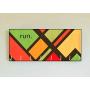 Race Medal Holder/Running Medal Hanger RUN -Bright Retro- Wood Wall Mounted Medal Organizer. CUSTOMIZATION Available