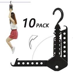 GQQG Magic Hanger Closet Space Saving Clothes Hangers Plastic Heavy Duty Folding Smart Closet Space Saver Closet Organizer for Adult Kids Coat Skirt Dress Shirts, Black (Size : 10 pcs)