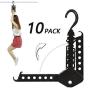 GQQG Magic Hanger Closet Space Saving Clothes Hangers Plastic Heavy Duty Folding Smart Closet Space Saver Closet Organizer for Adult Kids Coat Skirt Dress Shirts, Black (Size : 10 pcs)