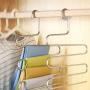 KIPB Closet Stainless Steel Practical Home Organizer Multi Layer Multifunctional Space Saving Storage S Shape Pants Hanger Clothes