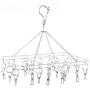 KIPB Stainless Steel Clothes Hangers Double Lines Square Laundry Hanger Clothes Drying Hanger with Clips