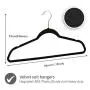 SUPJOO Premium Velvet Hangers Rose Gold Swivel Hooks - Felt Hangers-HeavyDuty Non Slip Sturdy Suit Hangers-Space Saving Clothes Hangers 50 Pack for Skirts Coats (Black)