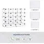 SONGMICS Shoe Rack,16-Cube Modular Storage,Space Saving Plastic Shoe Organizer Units, Closet Cabinet, Ideal for Entryway Hallway Bathroom Living Room and Corridor Translucent White ULPC44S