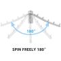 Newdora [2 Pack] Folding Wall Mounted Clothes Hanger Rack Clothes Hook Stainless Steel with Swing Arm Holder Clothing Hanging System Closet Storage Organizer Heavy Duty Drying Rack Wall Mount Hanger