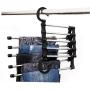 5 in 1 Telescopic Folding Hanger Stainless Steel Pants Hangers Clothes Organizer Space Saver Storage Rack for Hanging