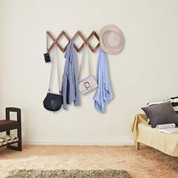 OROPY Wooden Expandable Coat Rack Wall Mounted Multi-Purpose Closet Hook for Door and Wall (X Shape, 14 Peg Hooks)